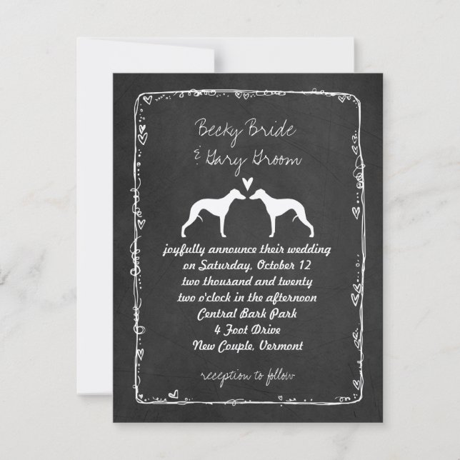 Invitación Boda de Silhouettes con marioneta (Anverso)