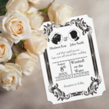 Boda de silueta de color negro con tipografía