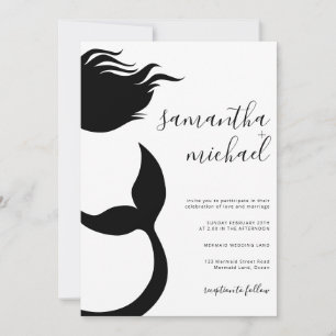 Invitación Boda de Silueta de Sirena Limpia