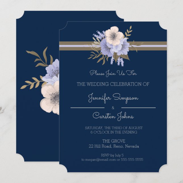 Invitación Boda de Simple Elegancia (Anverso / Reverso)