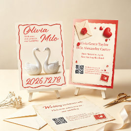 Invitación Boda de simplicidad roja