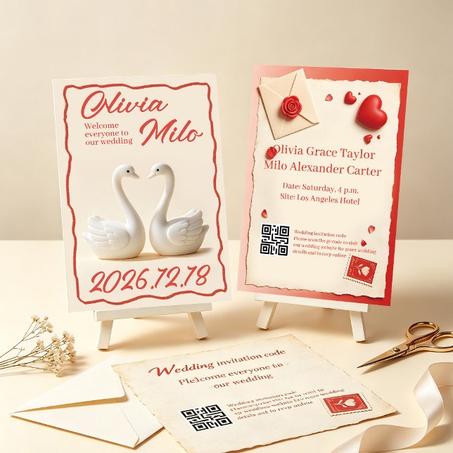 Invitación Boda de simplicidad roja (Subido por el creador)