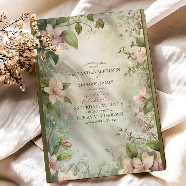Invitación Boda de Sinfonía Floral Inspirada en el Art Nouvea (Subido por el creador)