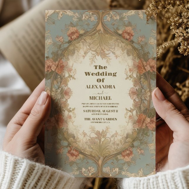 Invitación Boda de Sinfonía Floral Inspirada en el Art Nouvea (Subido por el creador)