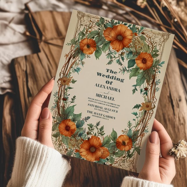 Invitación Boda de Sinfonía Floral Inspirada en el Art Nouvea (Subido por el creador)