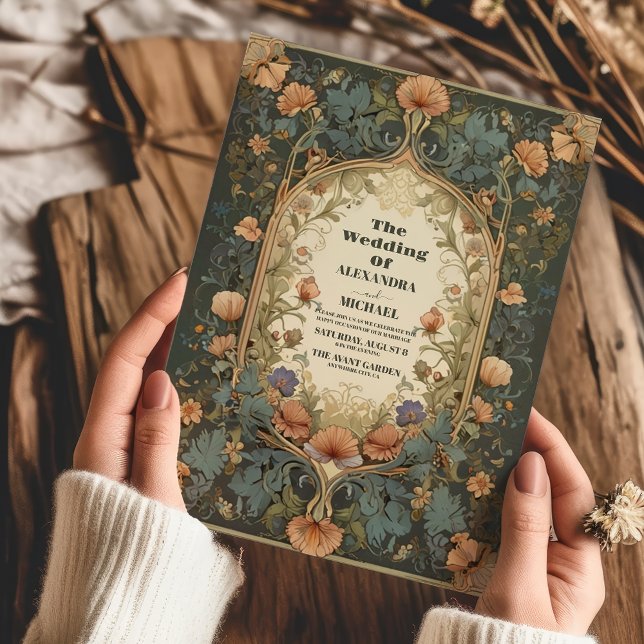 Invitación Boda de Sinfonía Floral Inspirada en el Art Nouvea (Subido por el creador)