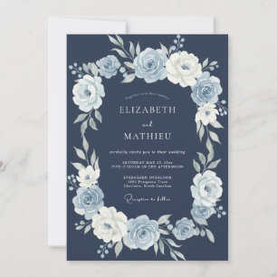 Invitación Boda de solsticio azul marino