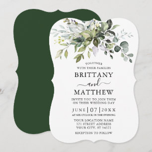 Invitación Boda de soporte de vegetación botánica acuarela