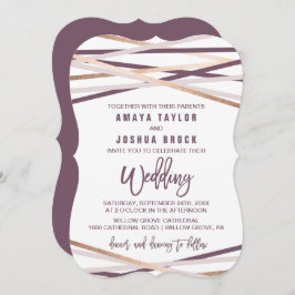 Invitación Boda de soporte para Rubor y Rosa Gold Streamers m