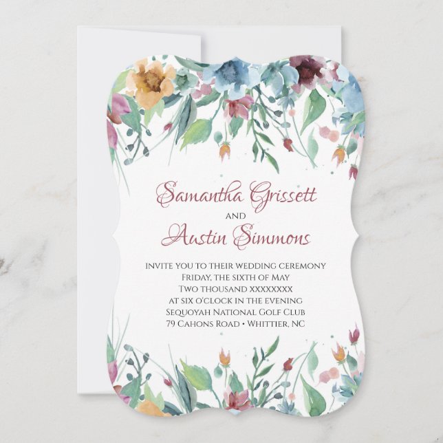 Invitación Boda de Spring Florals (Anverso)