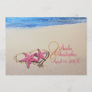 Invitación Boda de Starfish/Beach de época PixDezines