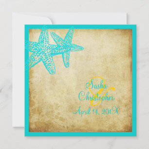 Invitación Boda de Starfish/Beach de época PixDezines
