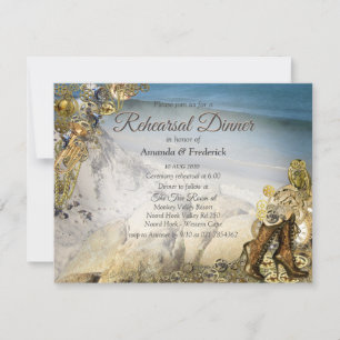 Invitación Boda de Steampunk cerca del mar Cena de ensayo