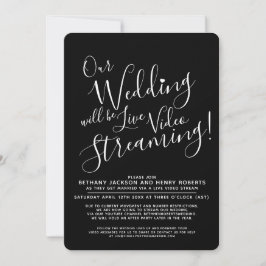 Invitación Boda de streaming en directo de fotos en blanco ne
