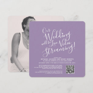 Invitación Boda de streaming en vivo de fotos en blanco morad