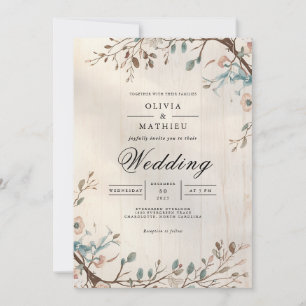 Invitación Boda de Suave Tierra Botánica Floreciente