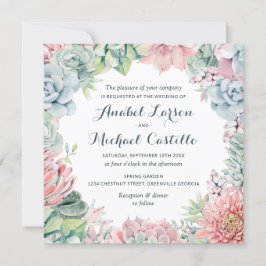 Invitación Boda de sucedáneos de color de agua pastel