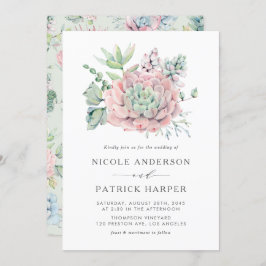 Invitación Boda de suculentos de paquetería