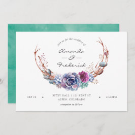 Invitación Boda de suculentos del desierto de acuarela