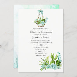 Invitación Boda de Sucultores de Terrario de Vidrio de Agua