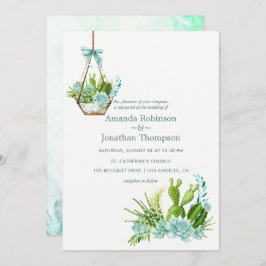 Invitación Boda de Sucultores de Terrario de Vidrio de Agua