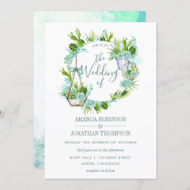 Invitación Boda de Sucultores de Terrario de Vidrio de Agua