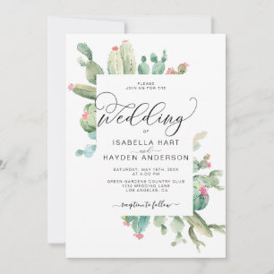 Invitación Boda de Sucultores del Desierto Cactus Boho Cacti