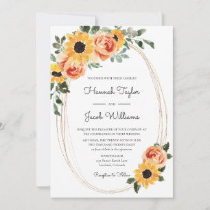 Invitación Boda de Sunflower Fall Boho Terracotta