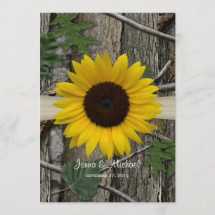 Invitación Boda de Sunflower Woodland Camo
