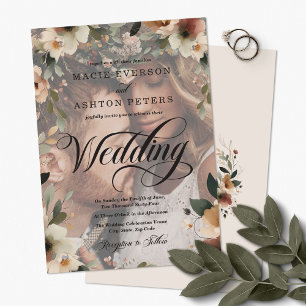 Invitación Boda de superposición de foto de flores silvestres