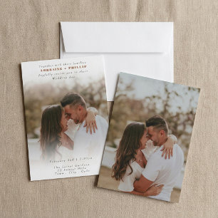 Invitación Boda de superposición de foto de gradiente elegant