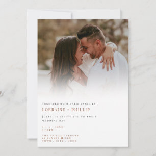 Invitación Boda de superposición de fotografía de degradado e
