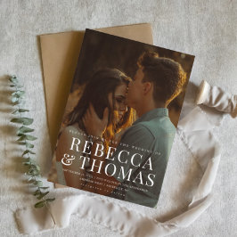 Invitación Boda de superposición de tipo fotográfico moderno