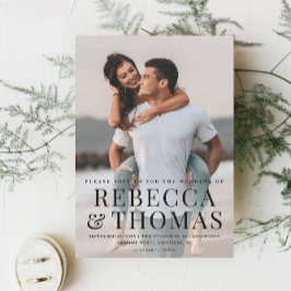 Invitación Boda de superposición de tipo fotográfico moderno