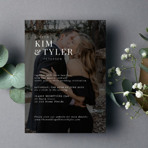Invitación Boda de superposición fotográfica transparente mod