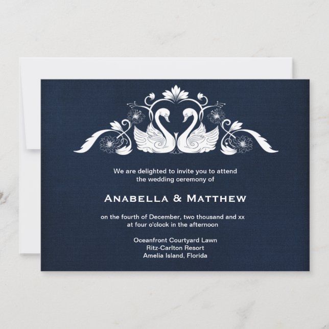 Invitación Boda de Swans (Anverso)