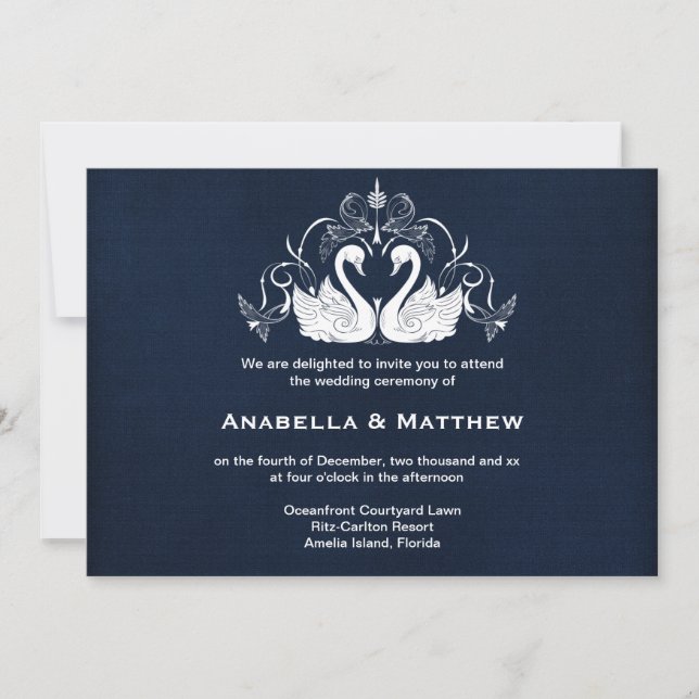 Invitación Boda de Swans (Anverso)