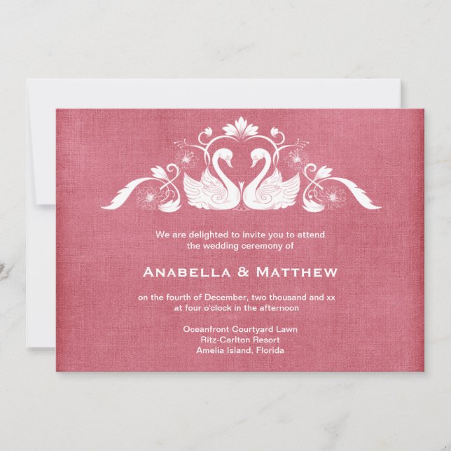 Invitación Boda de Swans (Anverso)