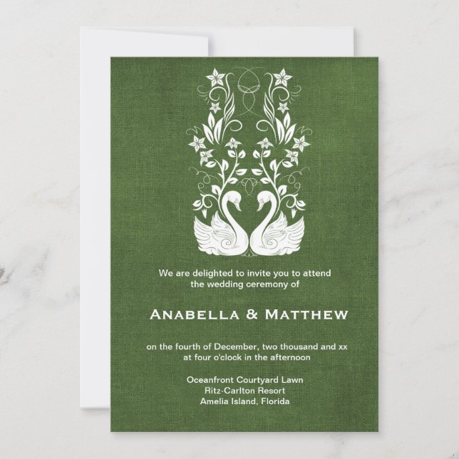 Invitación Boda de Swans (Anverso)