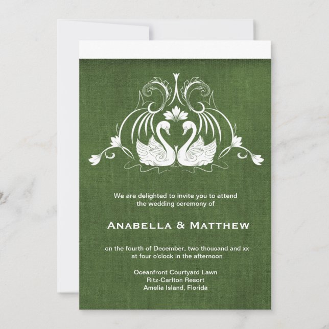 Invitación Boda de Swans (Anverso)