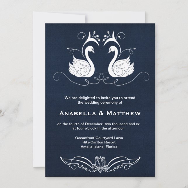 Invitación Boda de Swans (Anverso)
