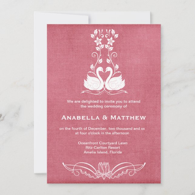 Invitación Boda de Swans (Anverso)