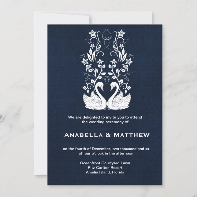 Invitación Boda de Swans (Anverso)