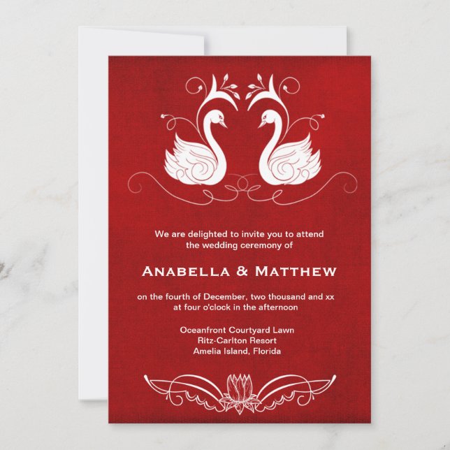 Invitación Boda de Swans (Anverso)