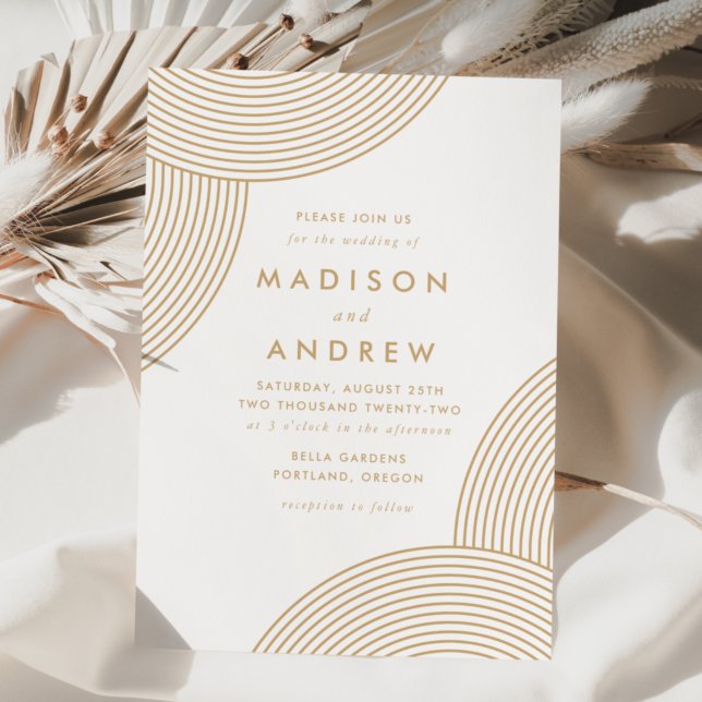 Invitación Boda de Swirl Geométrico Gold (Subido por el creador)