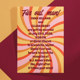 Invitación Boda De Swirl Psicodélico Lejano