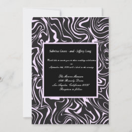 Invitación Boda de Swirl Rosado y Negro