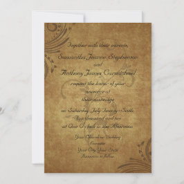 Invitación Boda de Swirl Vintage Antiguo Teastain Swirl