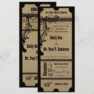 Invitación Boda de Swirls Black Funky Textured