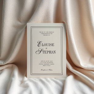Invitación Boda de tablero de ajedrez de marfil de dinero ant